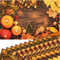 matches21 Hübsche Tischsets Platzsets Motiv abwaschbar Kürbisse Herbstlaub Zimtstangen auf Holz bunt 12er 43,5x28,5 cm