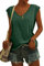 GeGekoko Womens Cap Sleeve Blouses T-Shirt Casual Loose Fit Basic Shirts Tank Tops Green