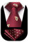 HISDERN Krawatte Weinrot Herren Krawatten Hund Muster mit Einstecktuch Krawatte Hochzeit und Taschentuch Set