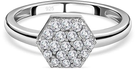 SHOP LC Weißer Diamant Ring 925 Silber platiniert (Größe 20.00) ca. 0 20 ct