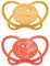 NIP Butterfly: Haut- & zahnfreundlicher Schnuller, flacher Sauger, weich & flexibel, Scheibe extra leicht & luftdurchlässig, BPA-frei, nachhaltig, mit Box, 5-18 Monate, Gelb/Rot