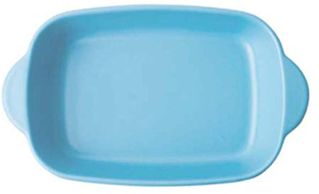 Cake Decorating Kits Ceramic Roasting Tray Oven Cooking Baking Pans Serving Plate Food Storage Dish with Handle for Cake Bread Lasagna Casserole(Blue) Nordic Bakeware