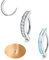 JeryWe 2-3Pcs 14G bauchnabelpiercing für Frauen 316L Chirurgenstahl CZ Opal Reverse Curved Nabelpiercing Körperschmuck Piercing Bauchnabel(Stil5)