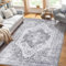 LuxFocus Teppich 120 x 170 cm, Waschbarer Schlafzimmerteppich Weiche Teppiche mit Orientalischem Distressed für Wohnzimmer und Esszimmer Rutschfester Fusselfreier Teppich Bodenteppich Grau