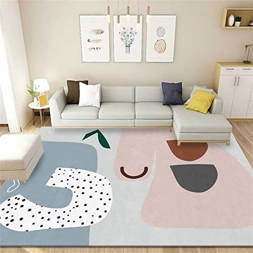 Kunsen Decoration Chambre Moderne Tapis Bebe Fille Rose Bleu décoration Douce antidérapante Interieur 180x280cm