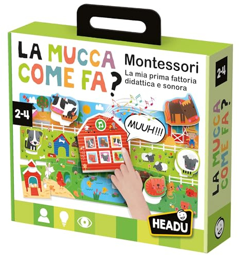 Headu Die Kuh Wie Montessori Mein Erster Lehr- Und Sonora-Bauernhof It57175 Lernspiel Für Kinder 2-4 Jahre