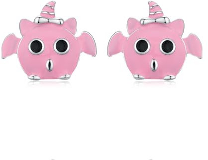 Halloween Ohrringe für Damen 925 Sterling Silber Niedliche Gothic-Kürbis-Ohrringe Engel Teufel Kleine Geister Gothic Ohrringe Halloween Schmuck Geschenke für Mädchen Frauen