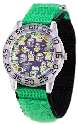 STAR WARS - Montre bracelet en plastique pour enfants, montre analogique à quartz et bracelet en nylon, vert, plastique, vert, vert, plastique