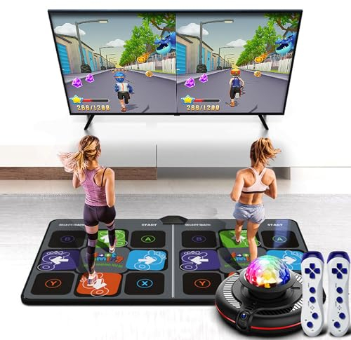 BDJSN Drahtlose Doppel Tanzmatte, Somatosensorische rutschfeste AR-Tanzmatte, Mit HD-Kamera, Fitness, Yoga, Spielen, Multifunktionale Klassische Elektronische Musik-Tanzpads Für Kinder Und Erwachsene