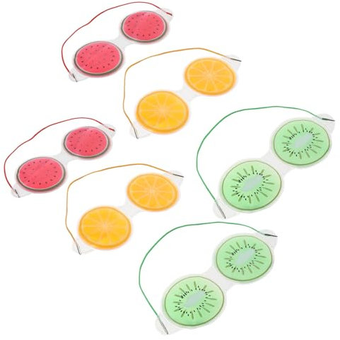 Mipcase 6 Pack Fruit Eye Mask for Dry Eyes Hot Cold Compress Sleep Mask Comfortable Home Use Blindfold for Relaxation