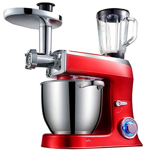 Robot da Cucina 7,5 l,Robot da Cucina a 6 velocità da 1500 W con Gancio per impastare,Frusta e sbattitore,Ciotola e Tritatutto,Robot da Cucina Elettrico,Rosso