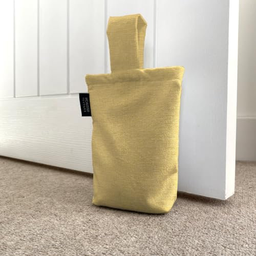 McAlister Textiles Lazio Unfilled Fabric Door Stop Bag 21cm x17cm in Ochre Yellow