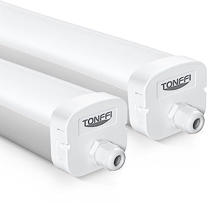 TONFFI 2 Stück LED Feuchtraumleuchte 60W 7200LM, 155cm LED Feuchtraumlampe, IP65 Wasserfest Wannenleuchte Werkstattlampe für Keller Garage Büro, Neutralweiß 4000K
