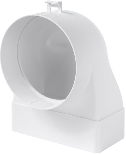 Vent Systems 120 x 60 mm, connettore rettangolare a 90°, passaggio a tubo con diametro di 100 mm, presa d'aria, giunto di scarico per sistemi HVAC - Connettore di ventilazione per riscaldamento,
