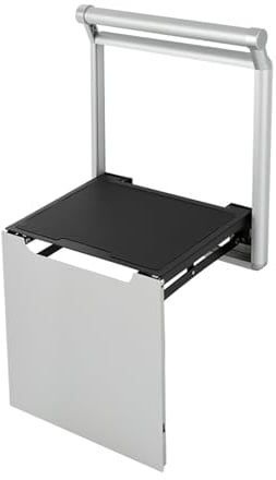 UHDUIG Klappbarer Duschhocker mit Griff Faltbarer Duschsitz Badezimmer Sitzhilfe Wandmontage Silber Für Senioren und Menschen mit Einschränkungen bis 150kg
