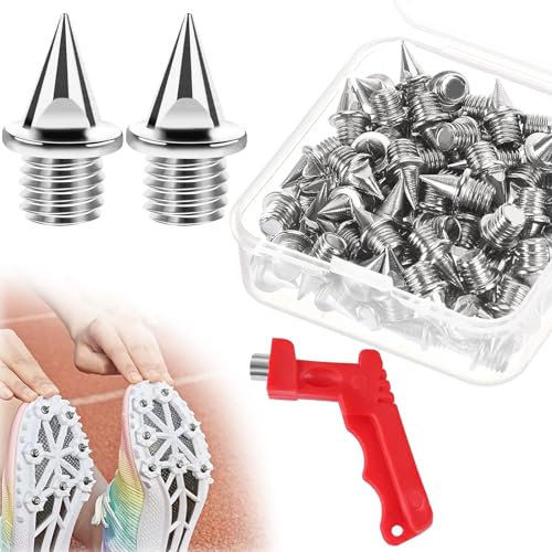mohito 60 Piezas de Clavos para Zapatos de Atletismo 6mm 1/4 Pulgada con un removedor de Grapas, Picos para Zapatos Deportivos para Zapatos Deportivos Deportes de Atletismo