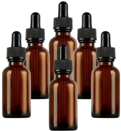 Honney Store 6 x 10 ml Amber Glass Tincture Bottles for Essential Oils Aromatherapy Blends Compact and Travel Friendly