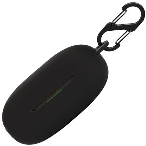 Funda de silicona para Oppo Enco Buds W12, funda protectora a prueba de golpes y funda protectora para Oppo Enco Buds W12 con llavero (negro)
