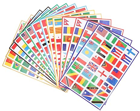 SAFIGLE 2 Sätze Weltflaggen-Aufkleber Gesichtsaufkleber Für Fußballspiele Aufkleber Mit Internationalen Landesflaggen Länderabziehbilder Der Welt Weltflaggenaufkleber Länderaufkleber PVC