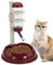 Dog Water Dispenser and Food Bowl, No-Drip Automatic Water Bottle for Dogs Bowl Dispenser with Adjustable Stand, Detachable Pet Cat Dog Crate Water Bowl for Dog and Cat, Wine Red