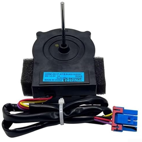 Zilimontt EAU63103207 - Motor de ventilador de condensador de refrigerador, motor de ventilador de condensador de 12 V CC 1 A para refrigeradores, repuesto de motor de ventilador de refrigerador, 12 x