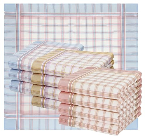 Betz 12 Stück Damen Stoff Taschentücher Paloma 4 Größe 28x28 cm 100% Baumwolle Dessin 5