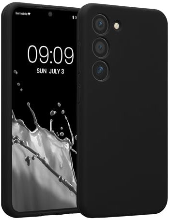 kwmobile Handyhülle kompatibel mit Samsung Galaxy S23 Hülle - gummierte Handy Case aus Silikon in Schwarz