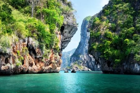 adrium Acryl-Bild 110 x 70 cm: Felsen und Meer in Krabi Thailand (17874443)