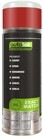 Autotek Professional Exact Match Car Spray Paint - Peugeot Cherry Aerosol Spray 300ml