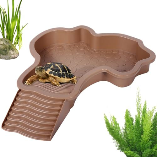35x28,5x4,3 Cm Piscine Pour Tortue Mangeoire Tortues Terrestre Baignoire Tortue Baignoire Pour Reptiles Bassin De Bain Pour Reptiles Bol À Eau Reptile Pour Tortue, Léopard, Dragon Barbu, Hamster