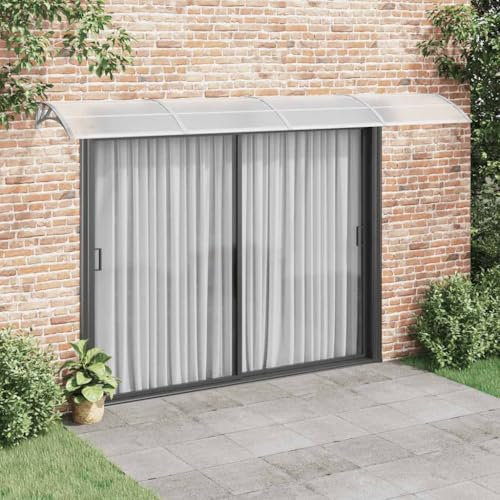 WKIEQACO Home & Garden,Furniture-Door Canopy Grey 400x100 cm Polycarbonate