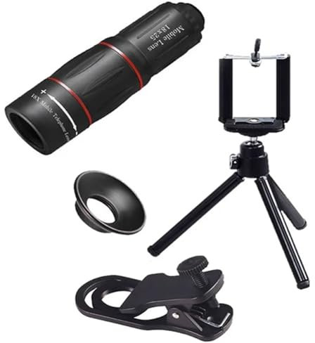 Vocdikficy 18x Concerto da Viaggio All'Aperto HD Telefono Cellulare Portatile Teleobiettivo Obiettivo Esterno Fotografia Piccolo Telescopio Monoculare Durevole Facile da Usare B