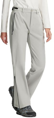 Pioneer Camp Softshellhose Damen Gefüttert Wasserabweisende Wanderhose | Warm,Winddicht,4-Wege-Stretch,Verstellbarer Bund,Beinreißverschlüsse Für Zwei Passformen,Sichere Taschen,Wandern Und Ski