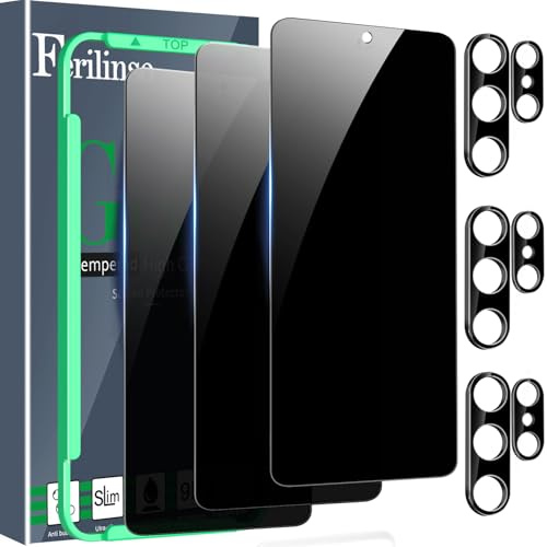 Ferilinso 3 Pezzi Pellicola Privacy per Samsung Galaxy S26 Ultra Vetro Temperato Accessori 3Pezzi Protezione Fotocamera, Sblocco con le Impronte Digital, Durezza 9H, Anti Graffio, Senza Bolle