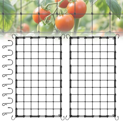 Scrog Netz, Wachsen Zelt Netz mit 4 Haken, Elastisches Grow NeT, Pflanzen Nez, Ranknetz für Garten Balkone Hof Gartenarbeit (60 × 120)