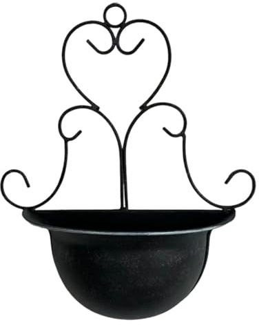MagiDeal Jardinière Murale décorative en métal, Pot de Fleurs Suspendu pour Jardin, terrasse ou extérieur, Noir