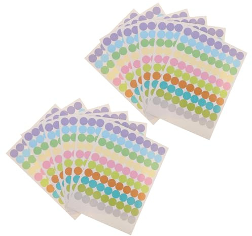 VILLCASE Coated Paper Labels Simple Elegant Design 20sheet Round Removable Circle Stickers for Essential Oil Bottle Caps for Roller Bottles for DIY Organisation and Home Decor