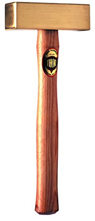 THOR Messing Hammer, Vierkant 44x114mm 2.000g, mit Holzstiel