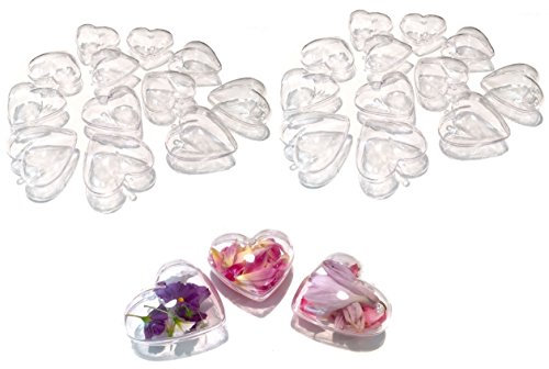 CRYSTAL KING 20 Stück Acrylformen Acryl Herzen teilbar 6,5cm Durchsichtige Kugel zum Aufhängen Bastelkugel Acrylform Herz Transparente Acryl Formen Befüllen Aufhängen