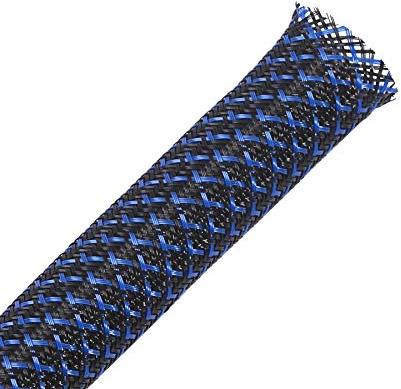 6mm-30m PET erweiterbar geflochten kabelschlauch kabelstrumpf kabelschutz kabelmantel-schwarz blau-Alex Tech kabel sleeve