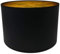 35 cm Lampenschirm Zylinderform schwarz Stoff Goldfutter Handarbeit Deckenanhänger - Tisch - Boden