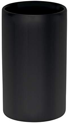 Spirella Zahnputzbecher Zahnbürstenhalter Keramik Tube 7x11,5 cm Schwarz Matt, Black