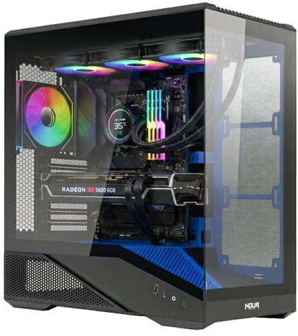 Noua Cool GB200 | Case PC Gaming ATX Mid Tower con Vetro Panoramico | Ventola PWM Led ARGB Preinstallata | USB 3.0 e Type-C | Supporto Radiatore da 360mm