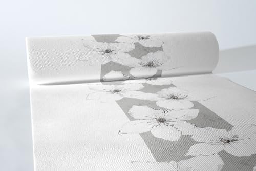 Mank GmbH Airlaid Tischläufer 40 cm x 24 m Tischdecken Rolle stoffähnlich praktische Einmal Tischdecke für Trauerfeiern 1 Stück ZUR Erinnerung