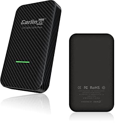 CarlinKit 3.0 Wireless CarPlay Adapter für werkseitig verkabelte CarPlay-Fahrzeuge, rotes UI-Interface-Upgrade, kompatibel mit Audi/ Porsche/Volvo/Mercedes/VW/KIA/Hyundai, Online-Upgrade, IOS15