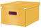 Leitz Click & Store Medium Storage Box, Foldable A4 File Box with Lid, Premium Strong Cardboard Container for Home/Office Filing, Cosy Range, Warm Yellow, 53480019