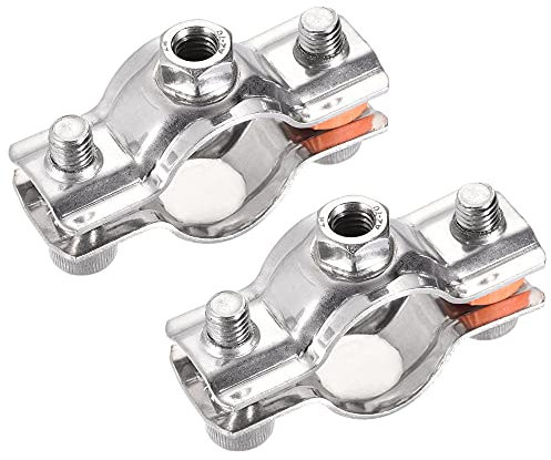 sourcing map Wall Ceiling Mount Pipe Supports, 304 Stainless Steel Adjustable Pipe Bracket Clamp for 25-28mm Pipe 2pcs