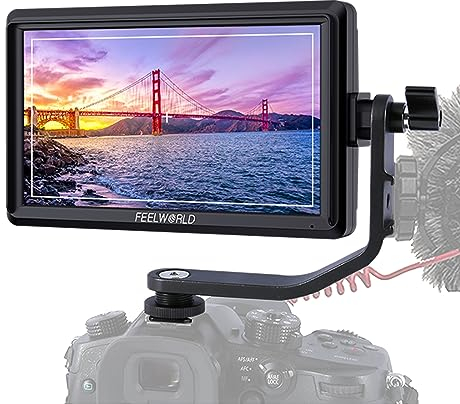 FEELWORLD FW568 V2 Camera Field Monitor with 4k HDMI 5.5 Inch Ultra Bright Screen 3D Lut Small Full HD 1920x1152 IPS Video Peaking Focus Assist for DSLR Cameras Include Sunshade and Tilt Arm Mount
