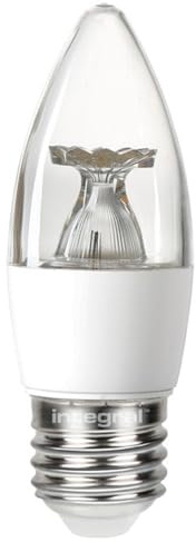 Integral ILCANDE27NC068 4.9w LED Candle Bulb, 2700K, Clear, Non Dimmable, E27, 470lm =40w