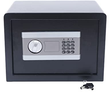 KinHall Elektronik Safe Tresor mit zahlenschloss und 2 Notschlüssel, Zifferntastatur sicher Sicherheitsbox Wandtresor Feuerfest für Schmuck Bargeld Lagerung